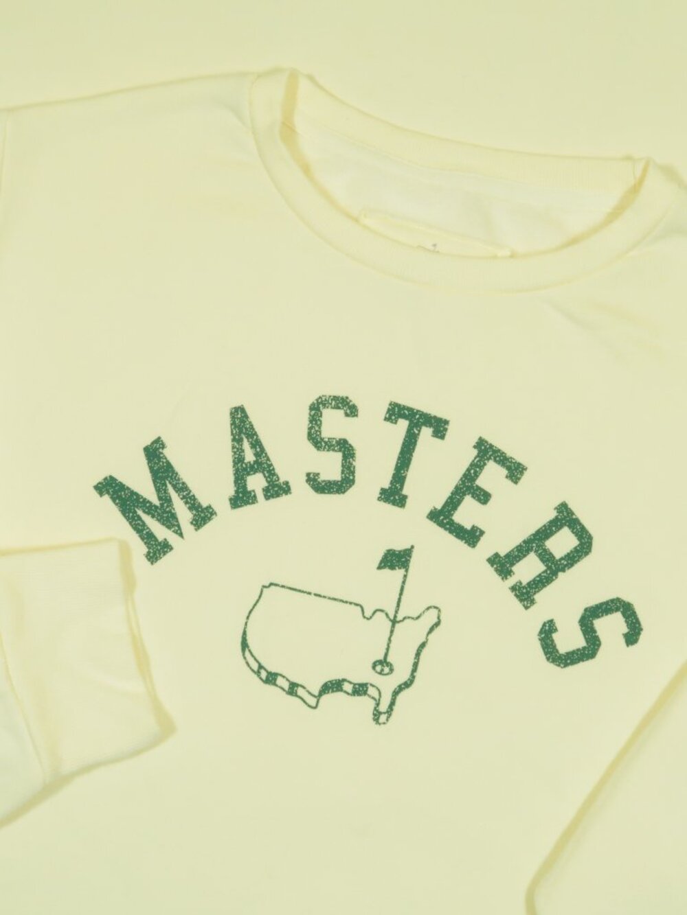 Masters Golf Tournament Sweatshirt Mens 2XL Pale Yellow Fleece 2025